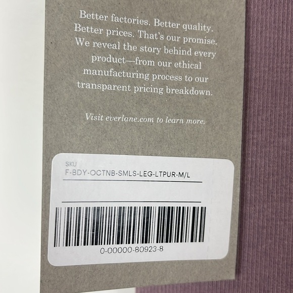 Everlane The Seamless Legging Ribbed Light Purple Size Medium/Large New - Picture 5 of 9